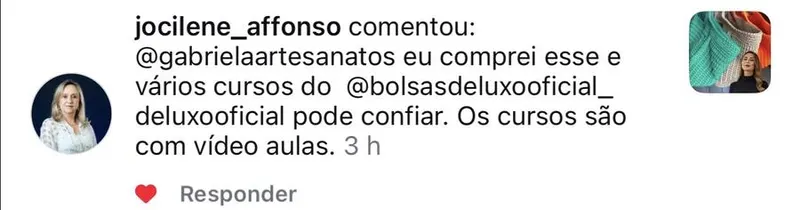 Comentário de aluna
