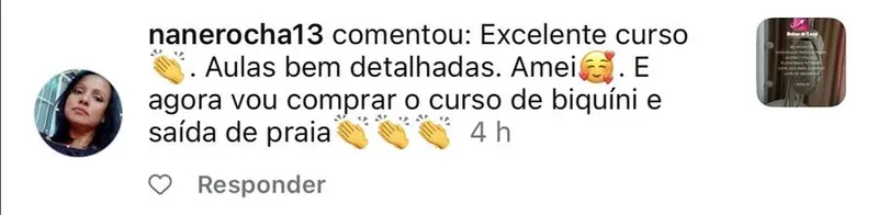 Comentário de aluna